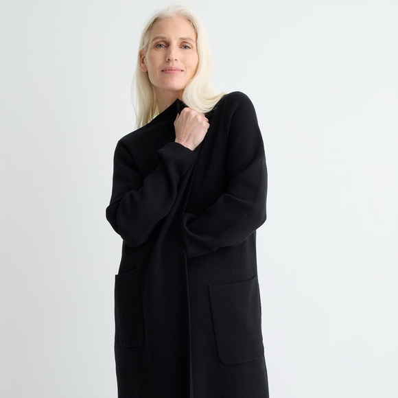 NWT!! J. CREW Juliette Collarless Sweater Blazer Solid Black Longline Knit Small - Picture 5 of 16